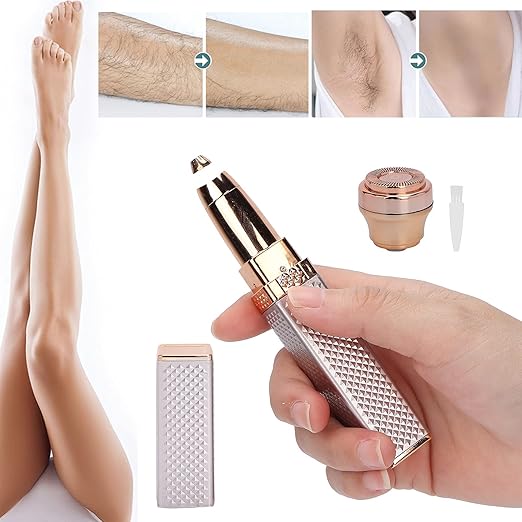 GlamTrim - Rechargeable 2-in-1 Hair and Eyebrow Trimmer - Precision Shaping with LED Light