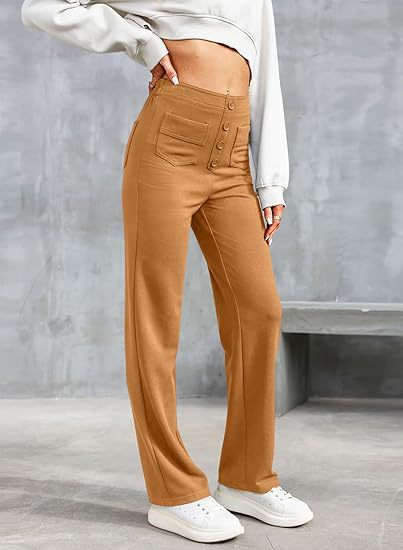 Lauren - High-Waisted Straight-Leg Casual Pants - Comfortable and Stylish for Everyday Wear
