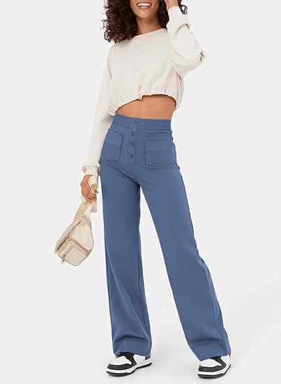 Lauren - High-Waisted Straight-Leg Casual Pants - Comfortable and Stylish for Everyday Wear