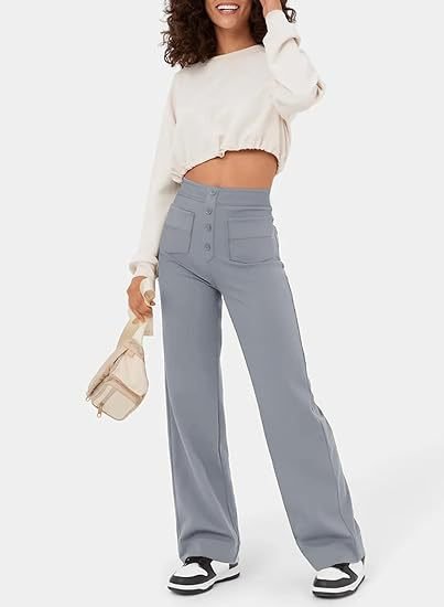 Lauren - High-Waisted Straight-Leg Casual Pants - Comfortable and Stylish for Everyday Wear
