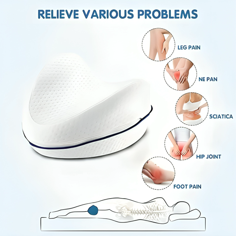 LegRelief - Memory Foam Orthopedic Leg Pillow - Ultimate Pain Relief for Back, Hip, and Knee Comfort