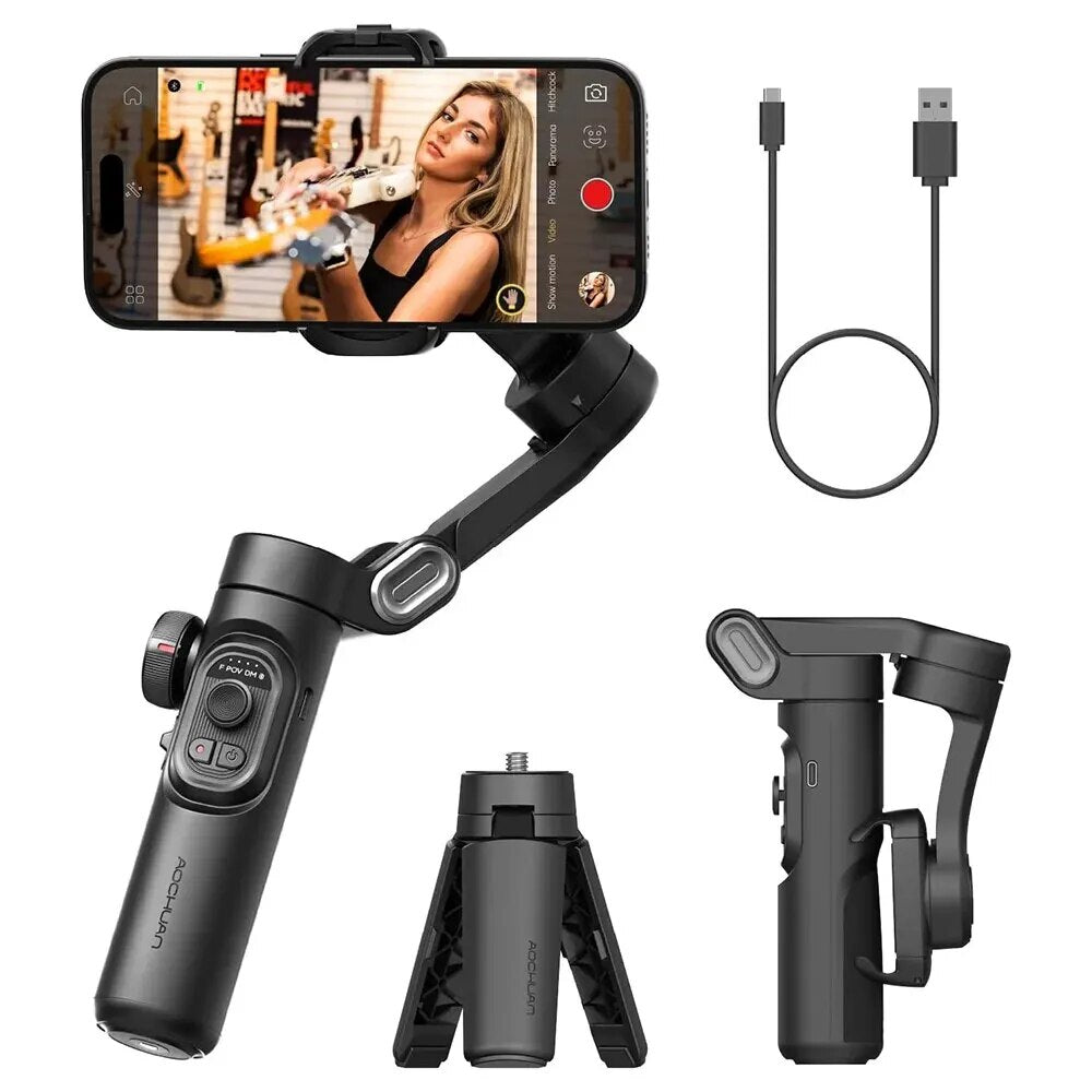 StabMaster - Advanced Handheld Gimbal Stabilizer - Wireless Remote & Face Recognition for Flawless Footage