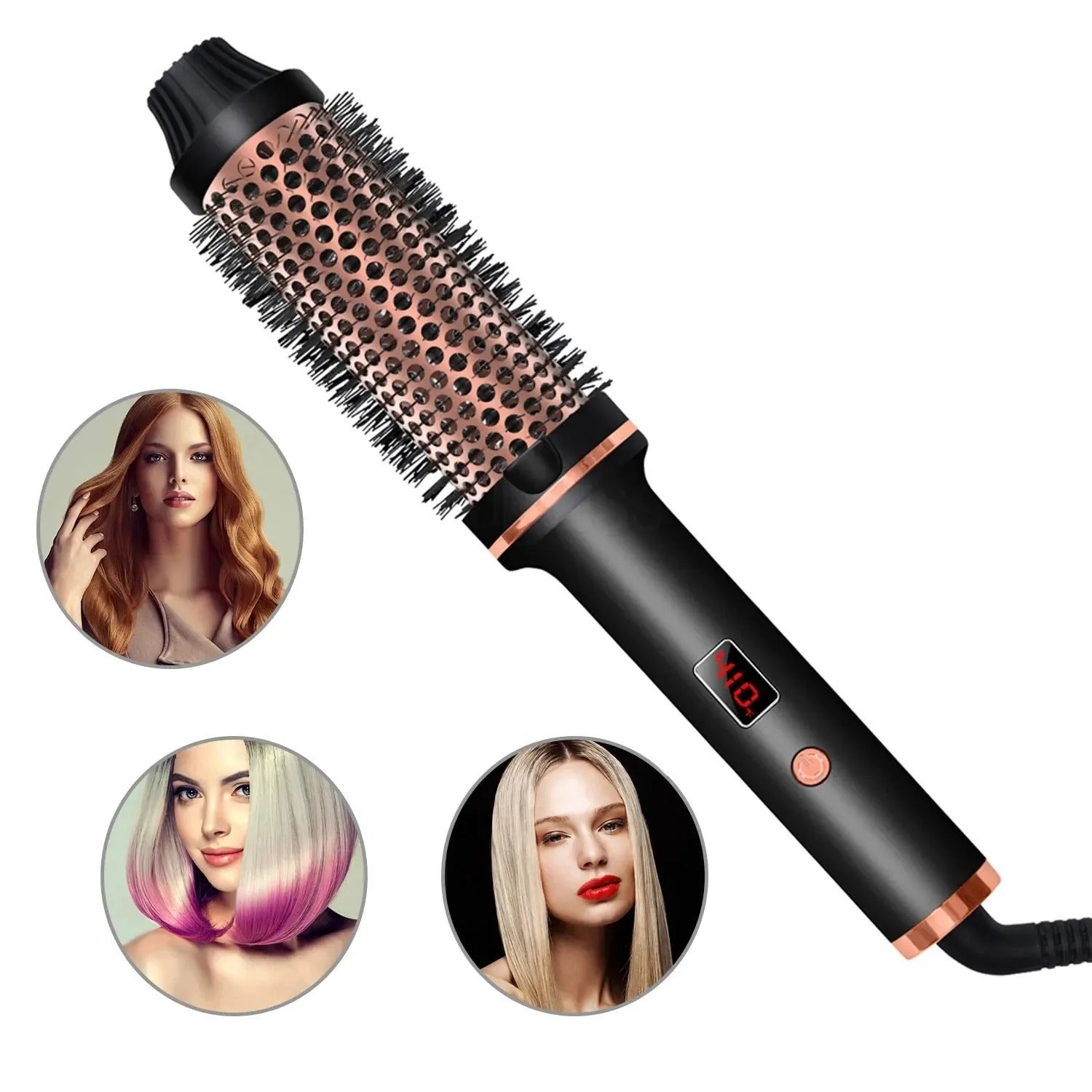 LuxeCurl - 3-in-1 Thermal Styling Brush - Curls, Straightens, and Adds Volume