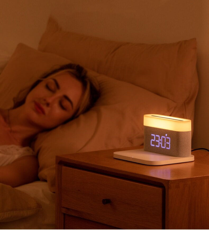 GlowSync - 3-in-1 Wireless Charger, Alarm Clock, and LED Lamp - The Ultimate Smart Home Accessory