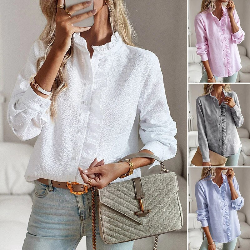 Sophia - Elegant Long Sleeve Blouse for Women - Stylish and Comfortable