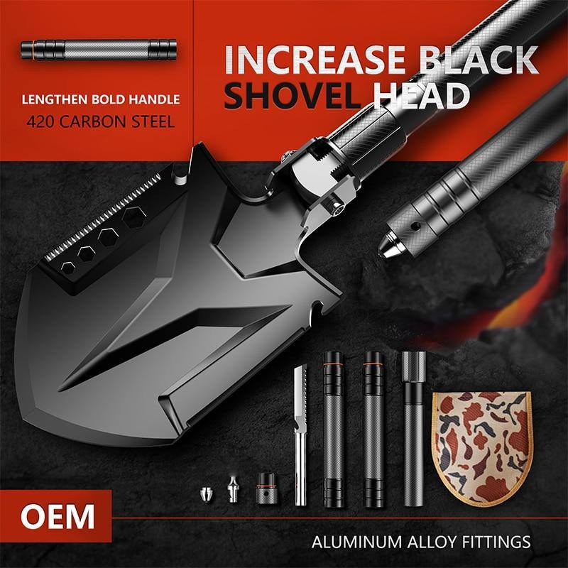 ForgeTac - TacticalPro Military Shovel - Enhanced Design for Strength and Versatility