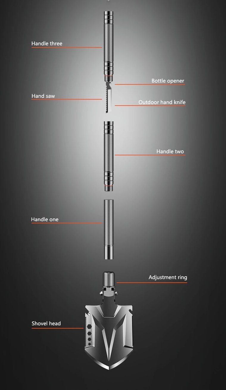 ForgeTac - TacticalPro Military Shovel - Enhanced Design for Strength and Versatility