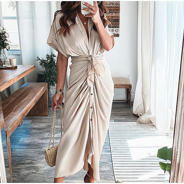 Dana - Elegant Dress with Ruffle Sleeves - Perfect for Every Occasion