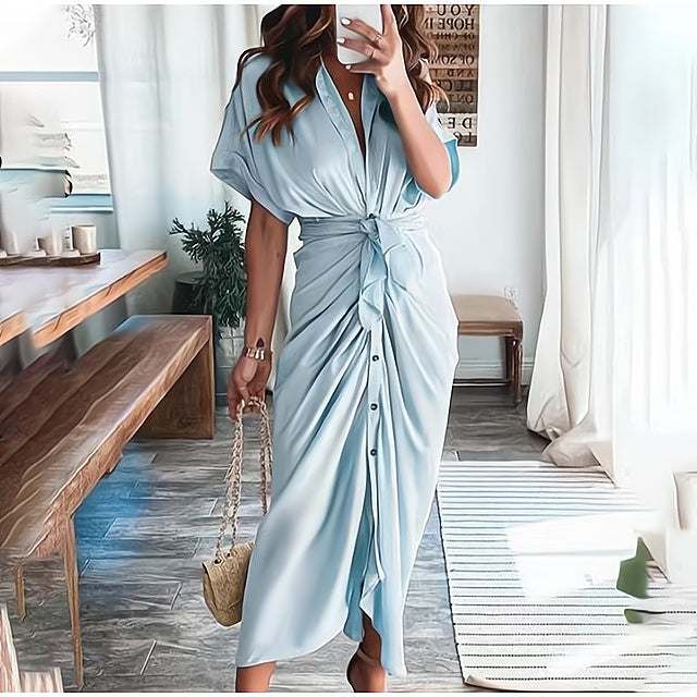 Dana - Elegant Dress with Ruffle Sleeves - Perfect for Every Occasion