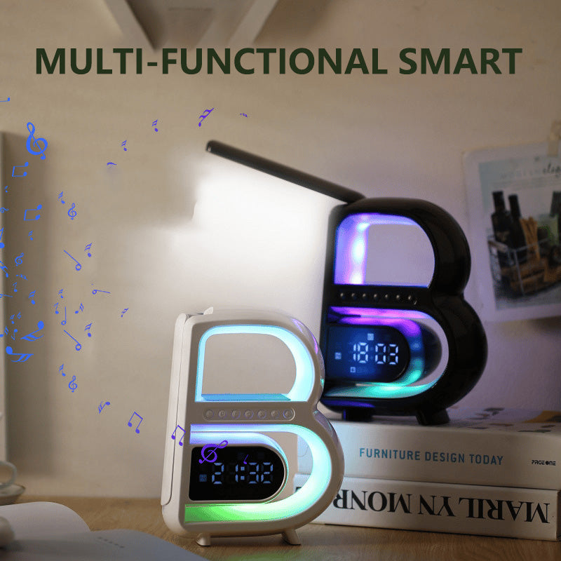 SoundSync - All-in-One Bluetooth Speaker with Wireless Charger and Mood Lighting - Perfect for Any Space