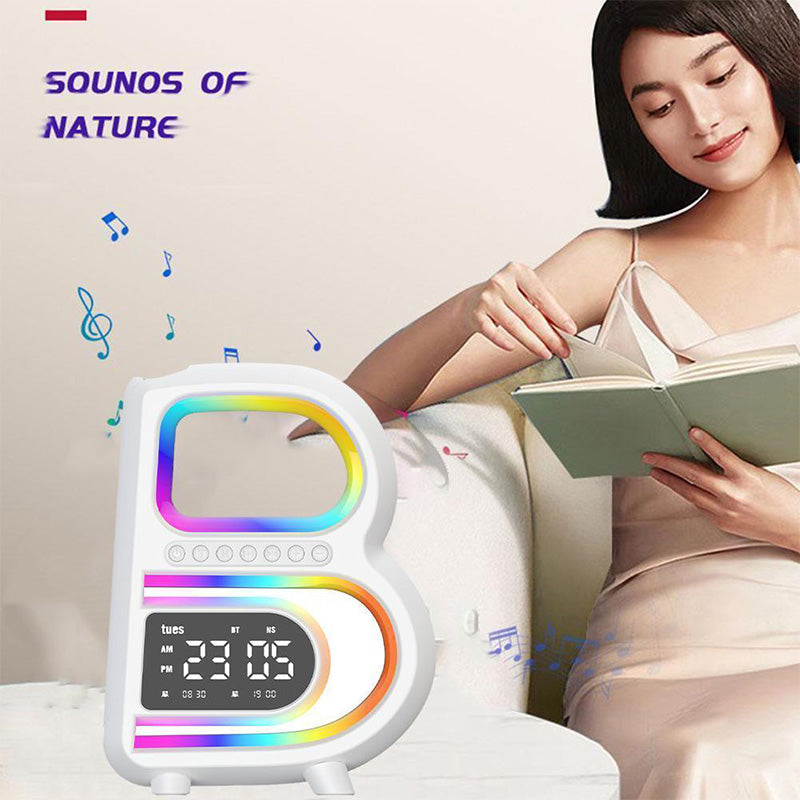 SoundSync - All-in-One Bluetooth Speaker with Wireless Charger and Mood Lighting - Perfect for Any Space