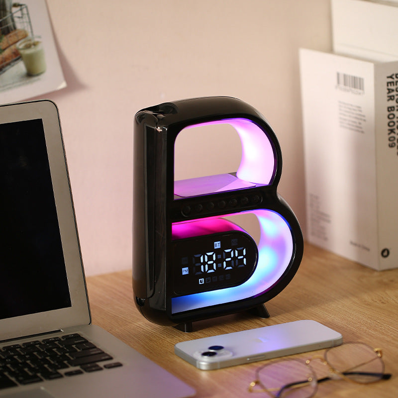 SoundSync - All-in-One Bluetooth Speaker with Wireless Charger and Mood Lighting - Perfect for Any Space