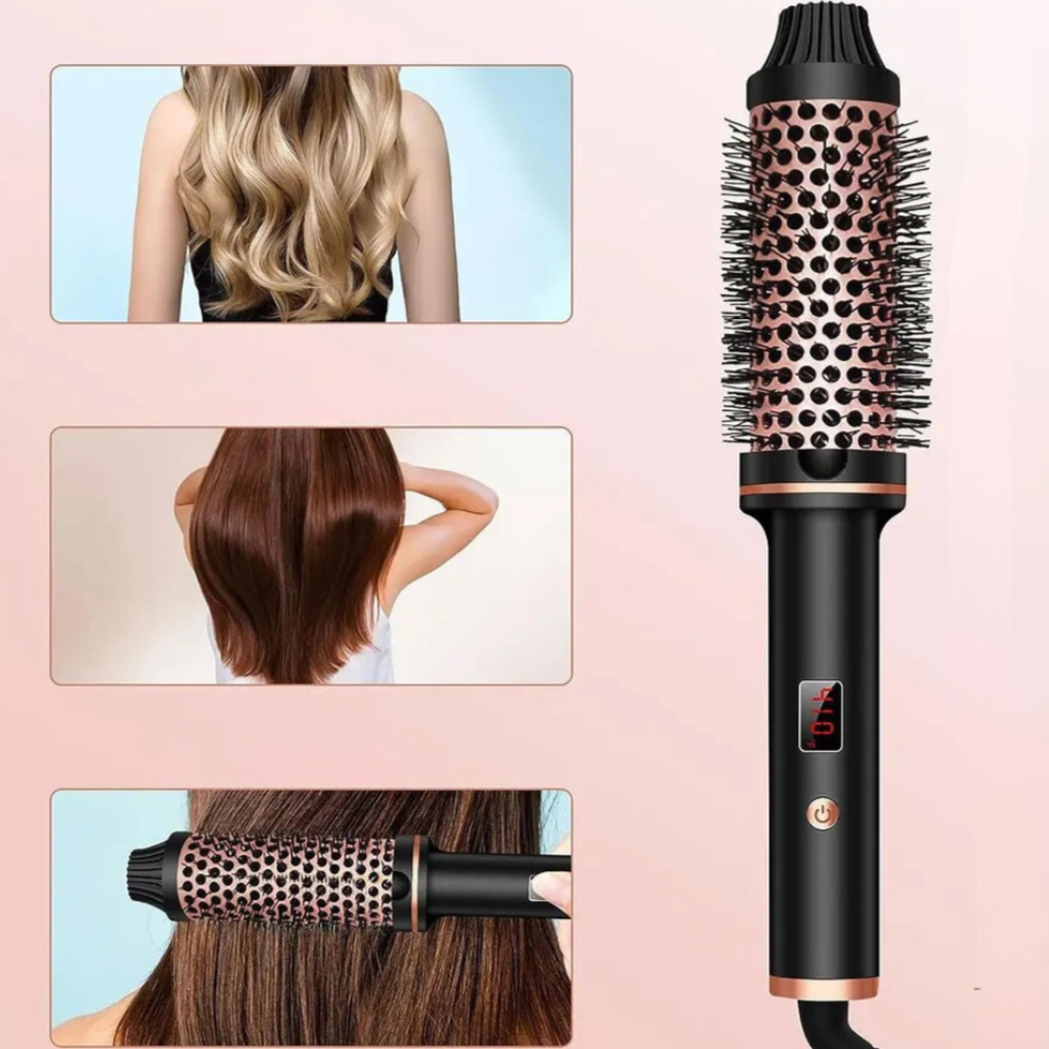 LuxeCurl - 3-in-1 Thermal Styling Brush - Curls, Straightens, and Adds Volume