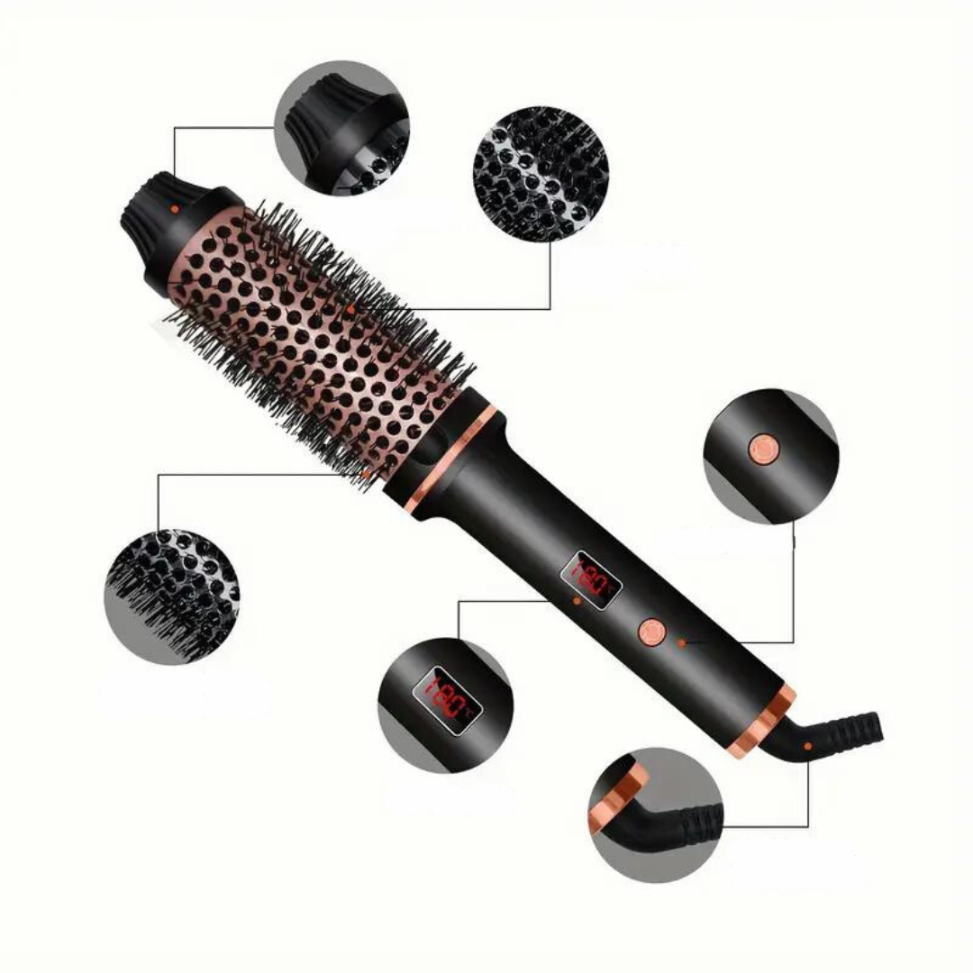 LuxeCurl - 3-in-1 Thermal Styling Brush - Curls, Straightens, and Adds Volume