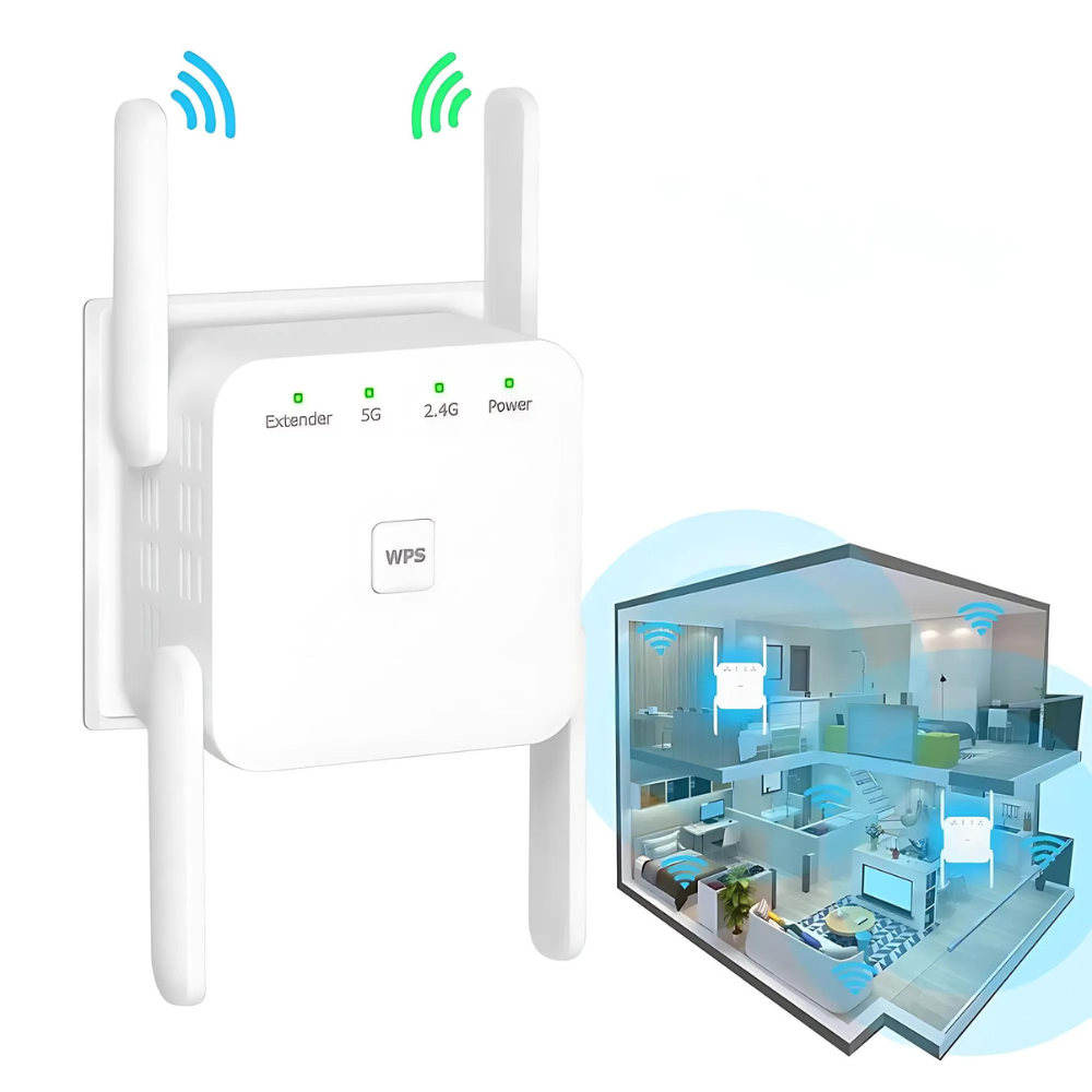 WiFiWave - High-Speed WiFi Booster - 1200Mbps for Complete Signal Coverage