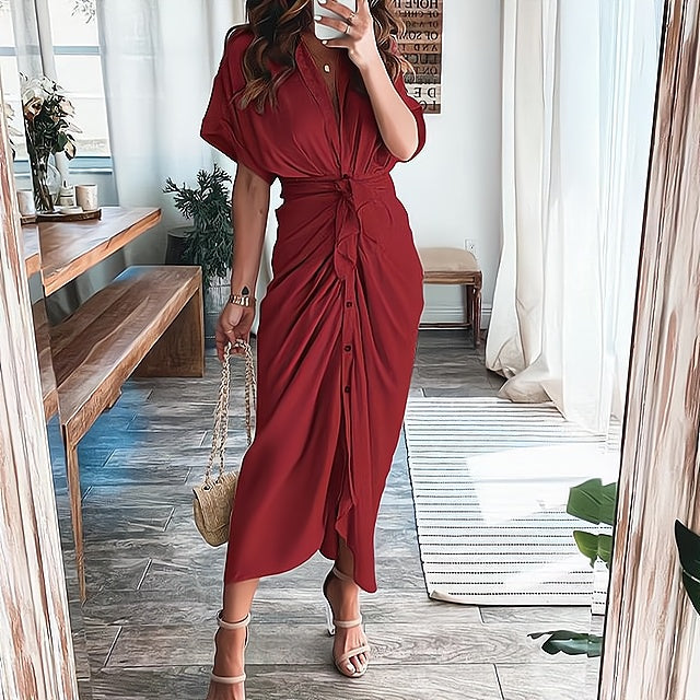Dana - Elegant Dress with Ruffle Sleeves - Perfect for Every Occasion